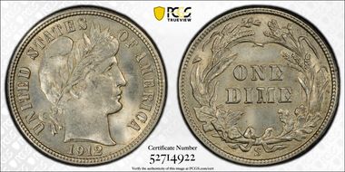 1912-S 10C MS64