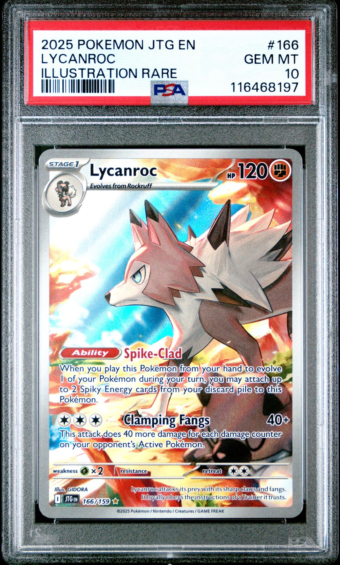 2025 Pokemon POKEMON JTG EN-JOURNEY TOGETHER ILLUSTRATION RARE #166 Lycanroc front
