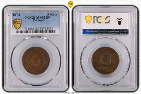 1874 5 Reis MS62BN