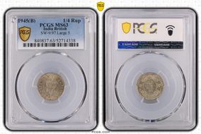 1945(B) 1/4 Rup SW-9.97 Large 5 MS63