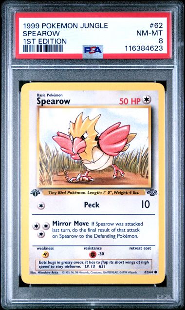 1999 Pokemon Jungle 1st Edition #62 Spearow front