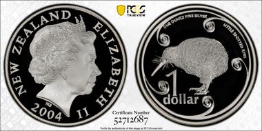 2004 $1 Little Spotted Kiwi PR69DCAM