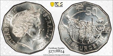 2018 50C Anzac Spirit-Resourceful MS64