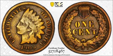1909-S 1C Indian N1BN