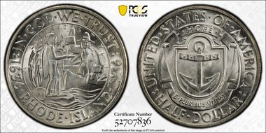 1936-D 50C Rhode Island MS66