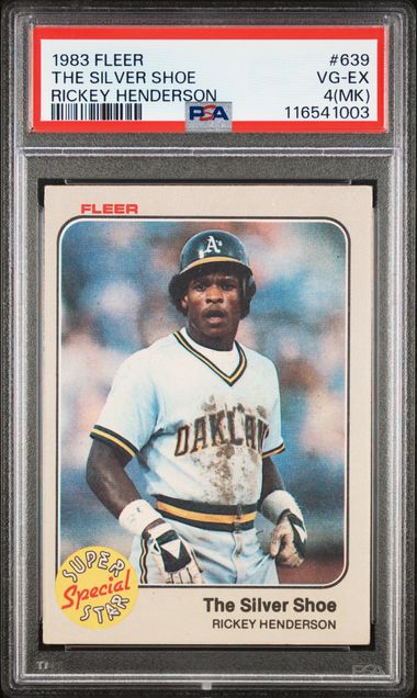 1983 Fleer FLEER RICKEY HENDERSON #639 The Silver Shoe front