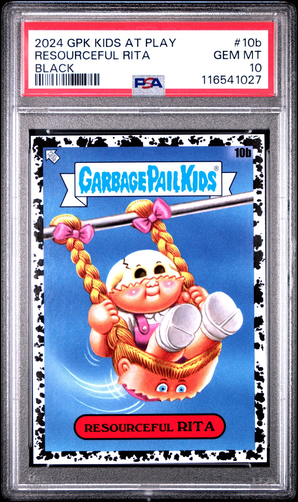2024 Topps TOPPS GARBAGE PAIL KIDS: KIDS AT PLAY BLACK #10B Resourceful Rita front