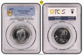 2023 20C QEII Memorial 1952-2022 MS66