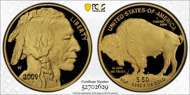2009-W $50 American Buffalo .9999 Fine Gold PR70DCAM