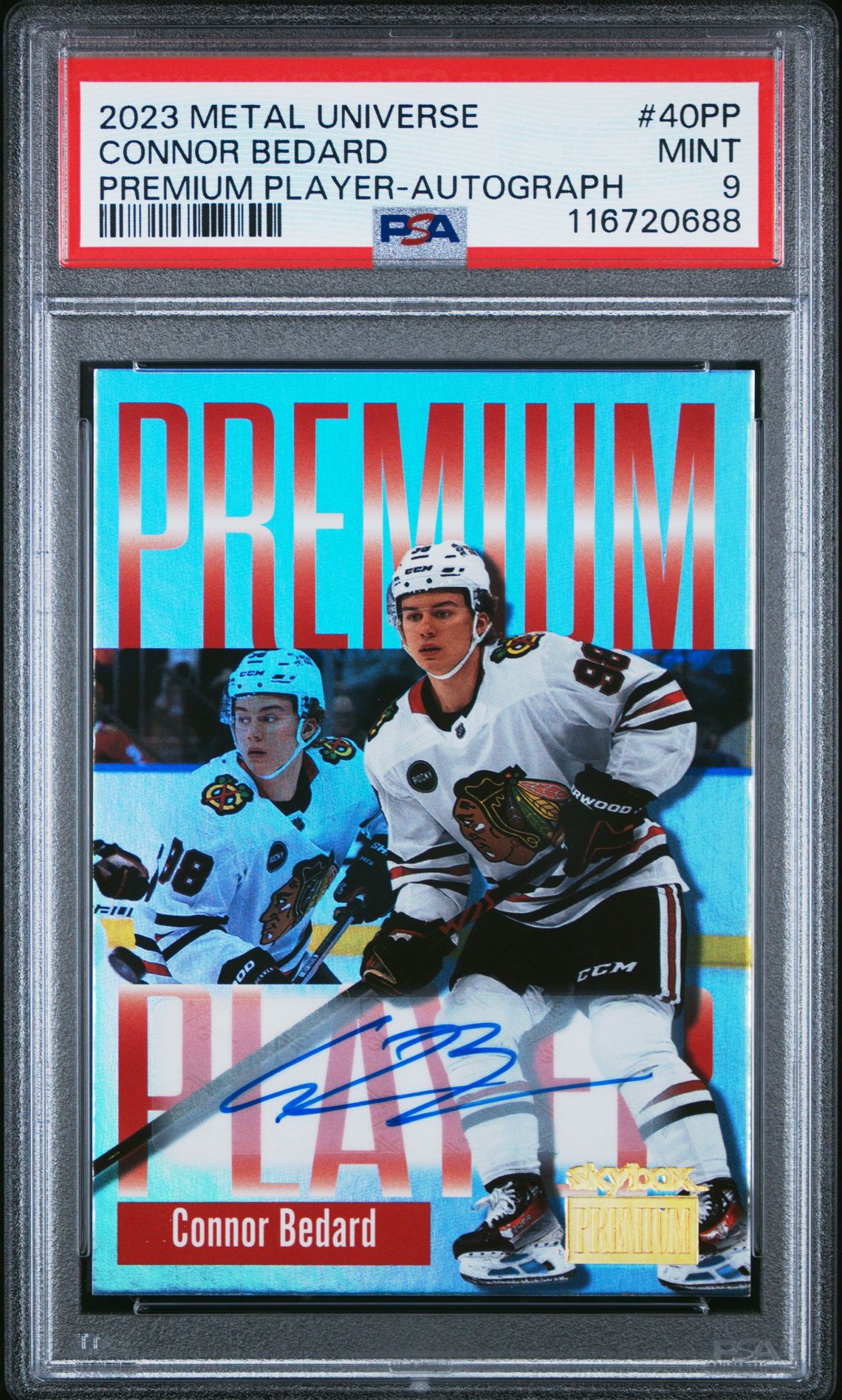 2023 SkyBox SKYBOX METAL UNIVERSE PREMIUM PLAYERS AUTOGRAPH #40PP Connor Bedard front
