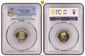 2023 $2 35th Ann $2 Coin Set Colorized Remembrance Dove MS66