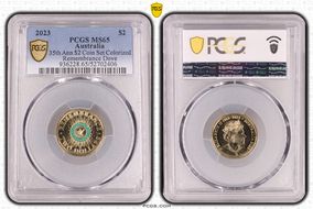 2023 $2 35th Ann $2 Coin Set Colorized Remembrance Dove MS65