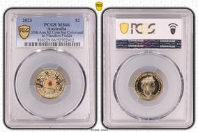 2023 $2 35th Ann $2 Coin Set Colorized In Flanders Fields MS66