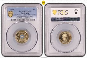 2023 $2 35th Ann $2 Coin Set Colorized Ambulance Services MS65