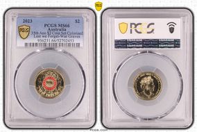 2023 $2 35th Ann $2 Coin Set Colorized Lest we Forget-War Graves MS66