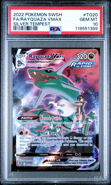 2022 POKEMON SWORD & SHIELD SILVER TEMPEST #TG20 FA/RAYQUAZA VMAX SILVER TEMPEST (PSA 10) (PSA 10) – 116551389