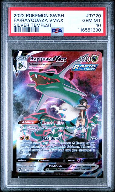 2022 POKEMON SWORD & SHIELD SILVER TEMPEST #TG20 FA/RAYQUAZA VMAX SILVER TEMPEST (PSA 10) (PSA 10) – 116551390