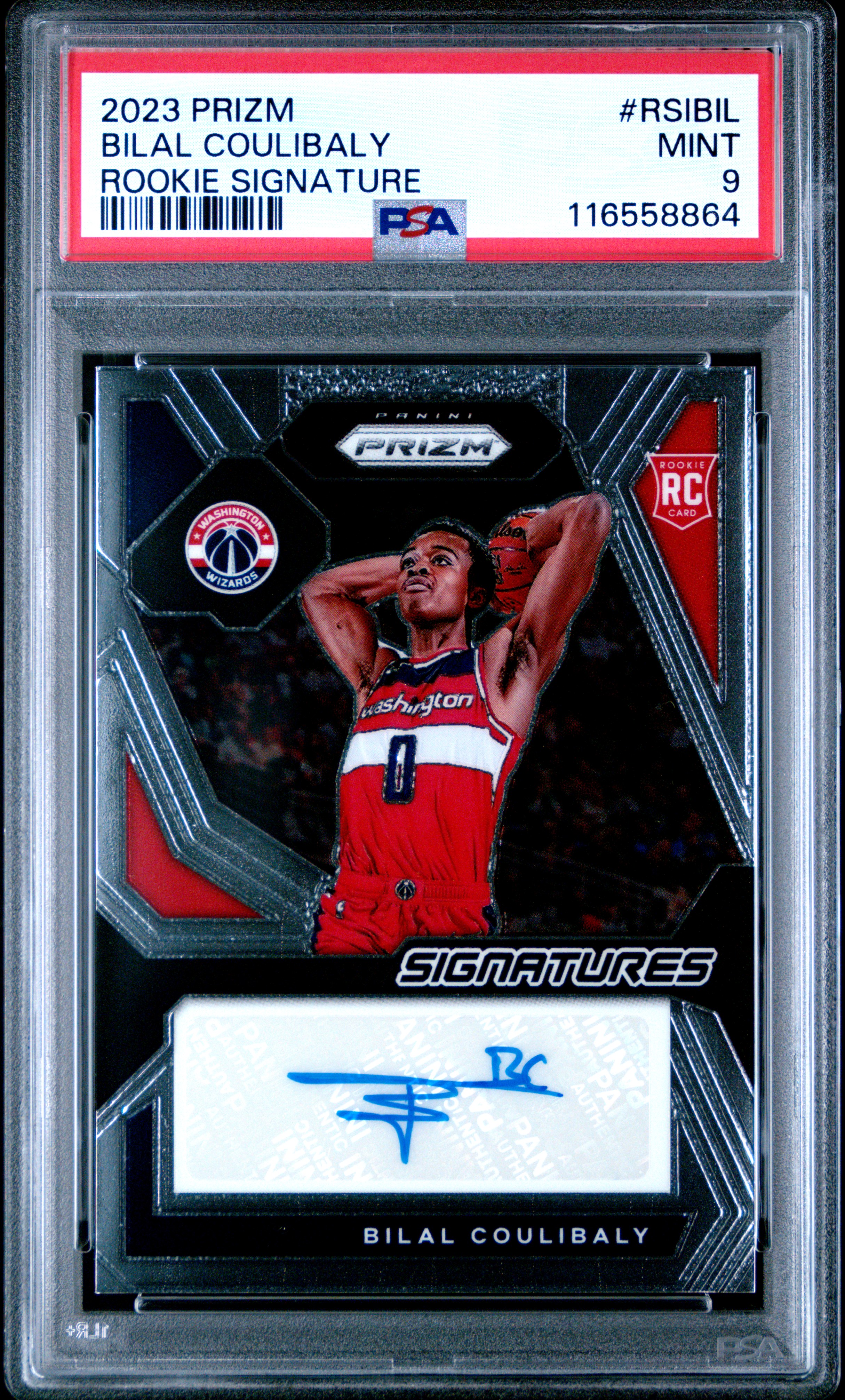 2023 #RSIBIL Bilal Coulibaly PSA 9 Panini Prizm Rookie Signatures