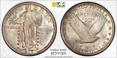 1917-S 25C Type 2 MS68FH