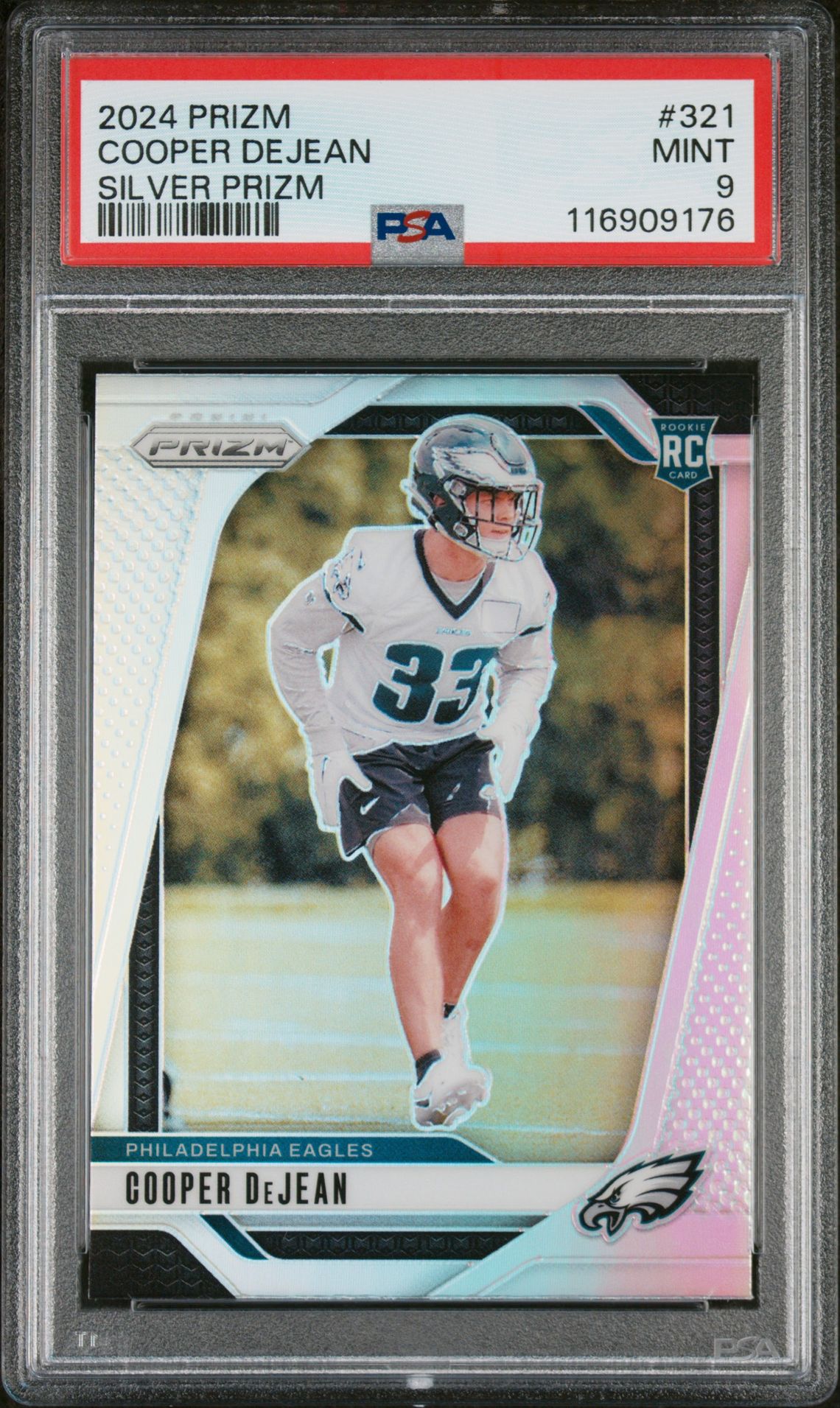2024 Panini Prizm Cooper Dejean #321 (Silver Prizm) Mint 9 front