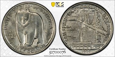 1936-S 50C Bay Bridge MS66