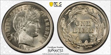 1916 10C Barber MS64