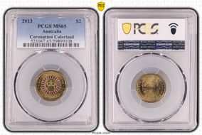 2013 $2 Coronation Colorized MS65