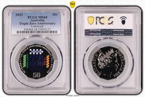 2011 50C Triple Zero Anniversary Colorized MS68