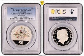 2001 50C Centenary of Federation Colorized PR69DCAM
