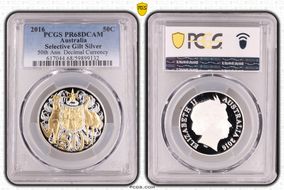 2016 50C Selective Gilt Silver 50th Ann. Decimal Currency PR68DCAM