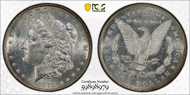 1878 7/8TF $1 Strong MS61