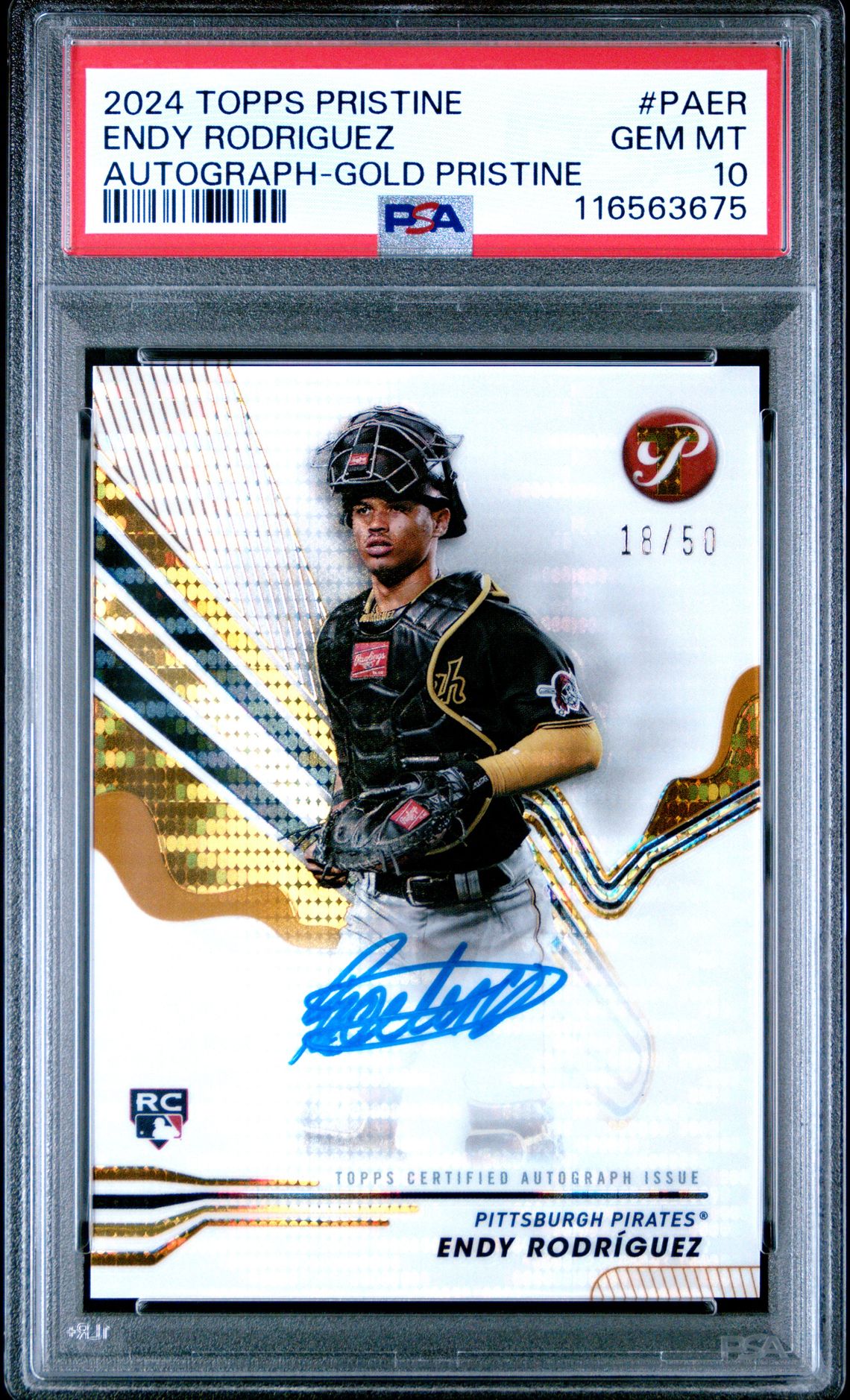 2024 Topps TOPPS PRISTINE PRISTINE AUTOGRAPHS GOLD PRISTINE #PAER Endy Rodriguez front