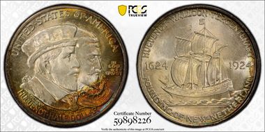 1924 50C Huguenot MS68+ 