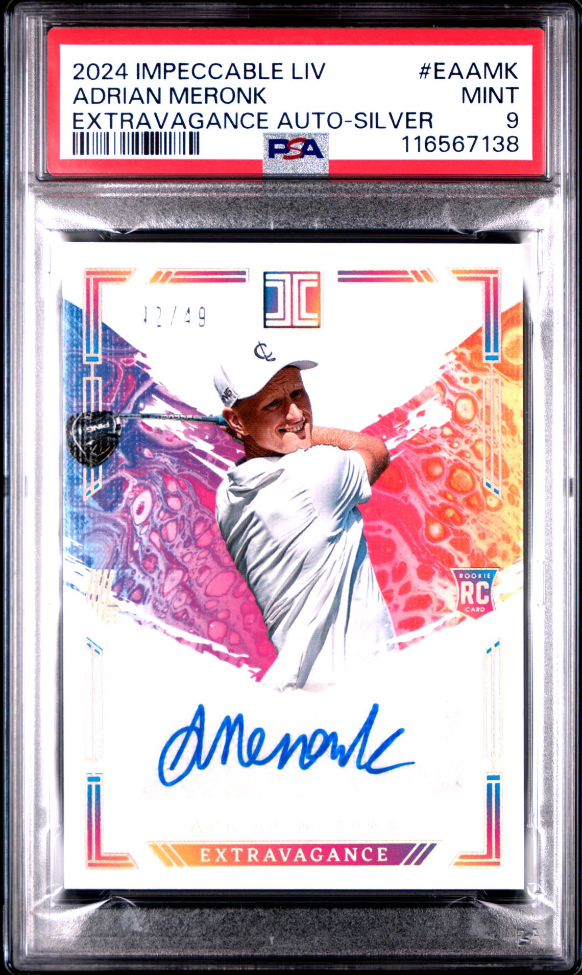 2024 Panini PANINI IMPECCABLE LIV EXTRAVAGANCE AUTOGRAPHS SILVER #EAAMK Adrian Meronk front
