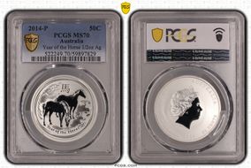 2014-P 50C Year of the Horse 1/2oz Ag MS70
