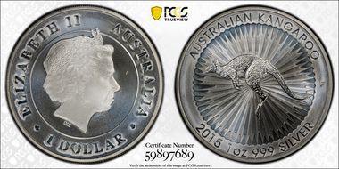 2015-P $1 Kangaroo Ag MS69