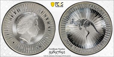 2018-P $1 Kangaroo Ag MS67