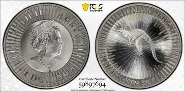 2020-P $1 Kangaroo Ag MS67