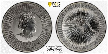 2021-P $1 Kangaroo Ag MS68