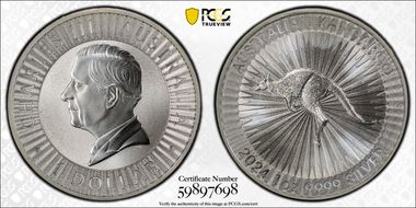 2024-P125 $1 Kangaroo Ag MS68