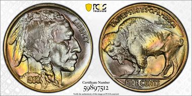 1938-D 5C Buffalo MS68