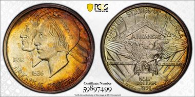 1936-S 50C Arkansas MS67+