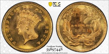 1881 G$1 MS67+
