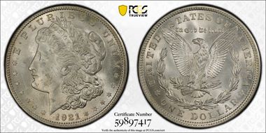 1921 $1 Morgan MS63