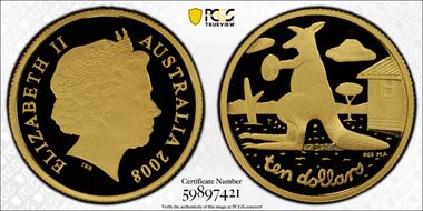 2008 $10 Kangaroo - Reg Mombassa PR70DCAM