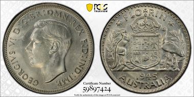 1945(m) Florin KM-40  Ag MS64