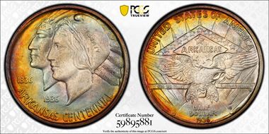 1936-D 50C Arkansas MS68+ 