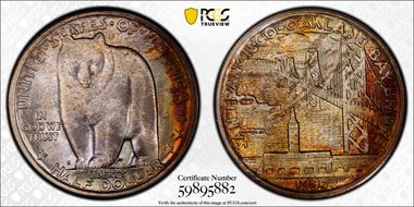 1936-S 50C Bay Bridge MS68+ 