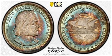 1892 50C Columbian MS68