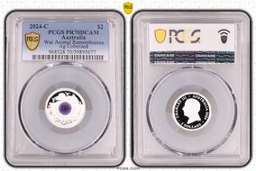 2024-C $2 War Animal Remembrance Ag Colorized PR70DCAM